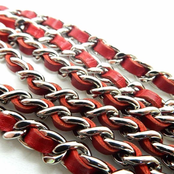 Chanel Matelasse Red Leather Chain Wallet - Picture 5 of 11